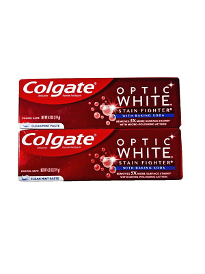 Colgate, Optic White Stainfighter Toothpaste+Baking Soda, 4.2 Ounce 2 Pack
