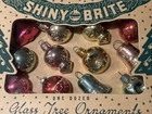 VTG Box of 12 SHINY BRITE Mini Mercury Glass Ornaments 2 Indents Feather Tree — photo 2