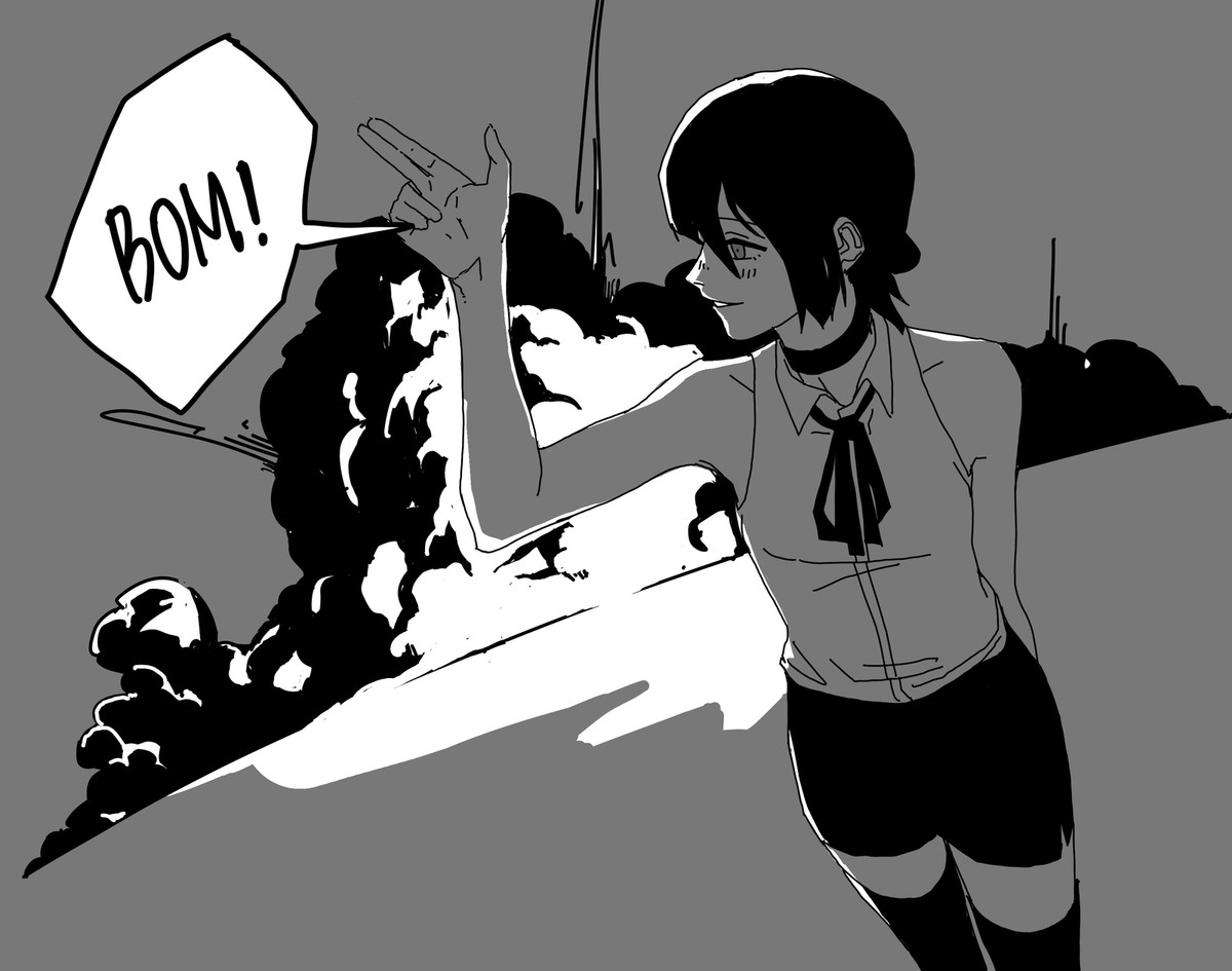 Anime chainsaw man girls reze speech bubble fisheye lens Custom Gaming Mat  Desk