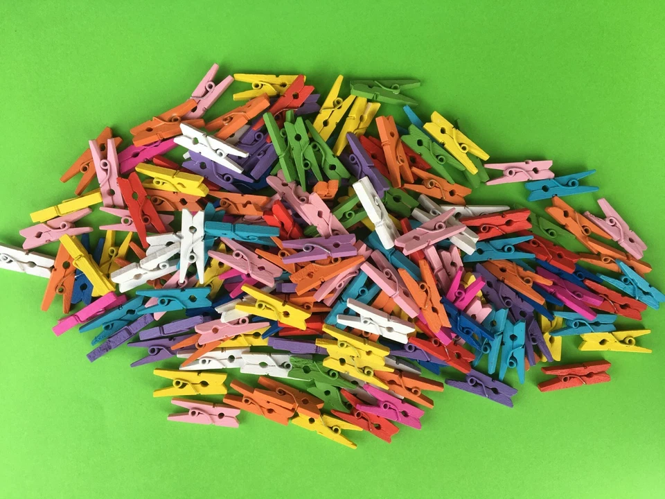 Mini Holzklammern Kleine Klammern Memo Clip Fotoclips Bunte Holz Wäscheklammern - Bild 4 von 4