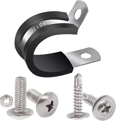 /50Pcs 1/2 Inch Cable Clamp 304 Stainless Steel Rubber Coated Cushion Pipe Clamp