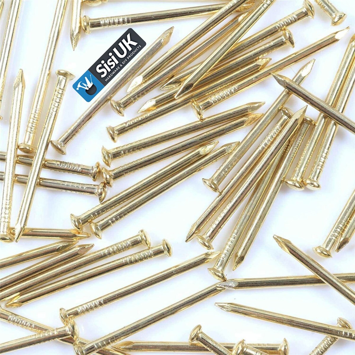 50x Brass Plated Picture Pin Nail Hooks DIY Wall Hanging for
