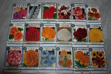 New Find! 18 Vintage 1934 "Better Homes" Flower Seed Packets Crosman Seed Co.