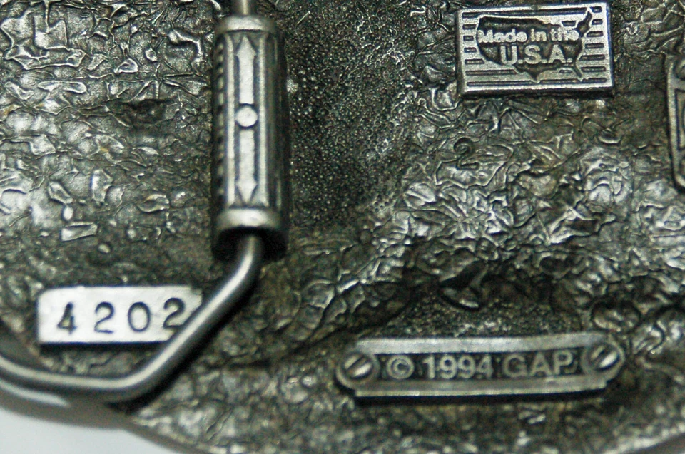 Gap Fire Fighter American Hero men's belt buckle 1994 pewter - Image 4 of 4