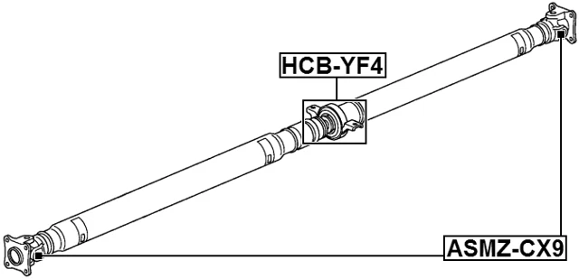 Soporte de rodamiento central FEBEST HCB-YF4 OEM 40100-SZA-A02 Foto 2 de 3