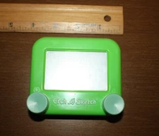 POCKET Etch A Sketch Mini Small Toy Green Color  3 inch Works!