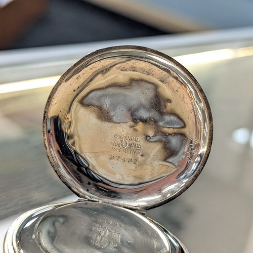 1919 ELGIN Pocket Watch 12s Openface Grade 301 7 Jewels 925 Sterling Silver Case - Picture 15 of 15