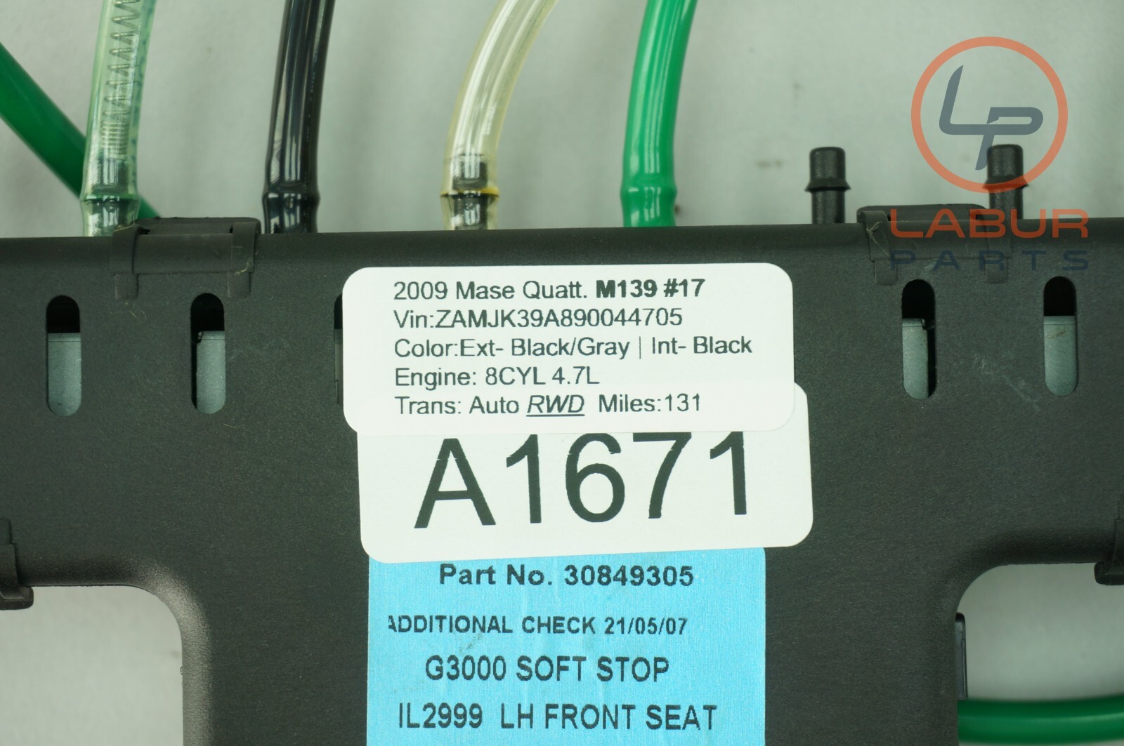 M139 03-13 Maserati Quattroporte Front Left Driver Seat Air Valve Module A1671