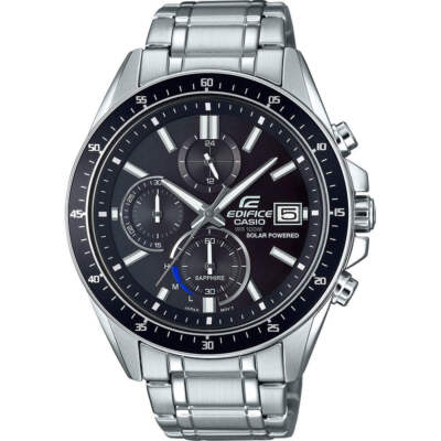 Casio Edifice EFS-S510D-1AVUEF Men's Solar Chronograph Watch - Black Dial, Stain