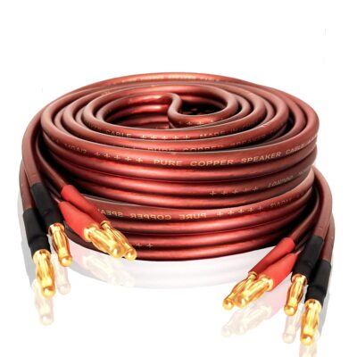 Lautsprecherkabel 14 AWG aus reinem Kupfer mit vergoldeten Bananensteckern pa...