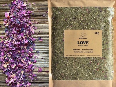 MYSTIC GARDEN LOVE • pre-ground herbal blend • herbal tea • with red rose petals [25g-100g]