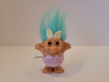 Vintage Russ Troll Doll Wind Up Easter Egg Hopper Bunny Ears Lucky