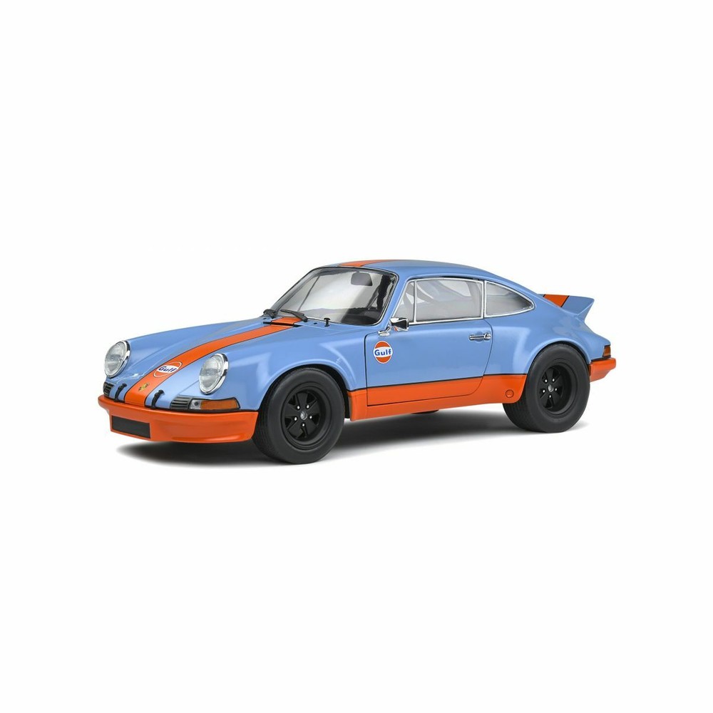 1/18 Porsche 911 RSR Gulf 1973 Light Blue Orange Model Car by Solido S1801115