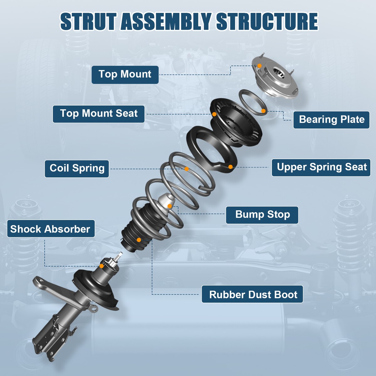 TRQ Front Rear Complete Strut Spring Assembly Shock Absorber Kit For F150 4wd Ska71052