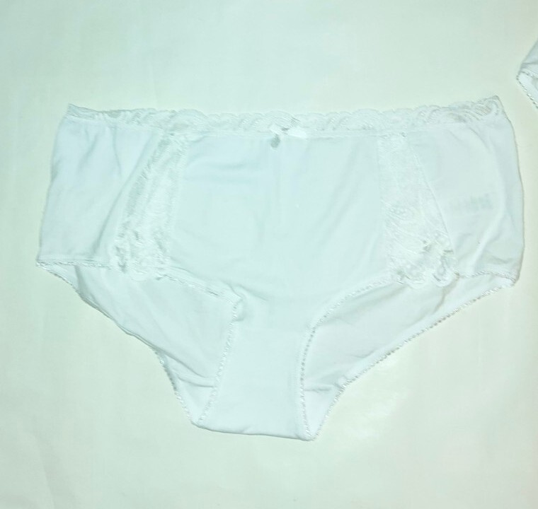 NEW 2 X LADIES SIZE 16 KNICKERS WHITE MATALAN COTTON LACE MIDI BRIEFS