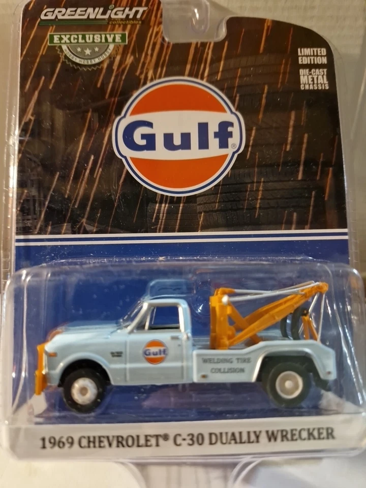 MINIATURE 1/64  3 INCHIES GREENLIGHT CHEVROLET 1969 C30 DEPANNEUSE GULF - Photo 2/4