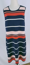 Eliza J Womens Size L Striped Multicolor Sleeveless Sweater Sheath Dress
