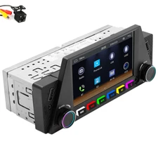 1DIN MP5 Player Car Stereo BT Mirror Link USB FM Radio For Apple Caplay W/Camera
