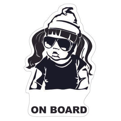 FINEST-FOLIA Wunschname Baby on Board Mädchen Mütze 12x7cm Aufkleber Folie Auto Zubehör