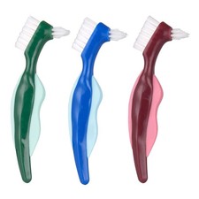3 Pcs False Teeth Cleaning Brush Double Sided Denture Toothbrush Care