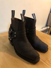 Grinders harnes lo stivaletti unisex cowboy biker western scamosciati taglia uk 7 (41)