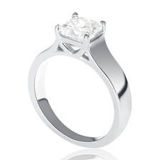 1 CT Diamond Engagement Ring Princess Cut F/SI1-SI2 14K White Gold