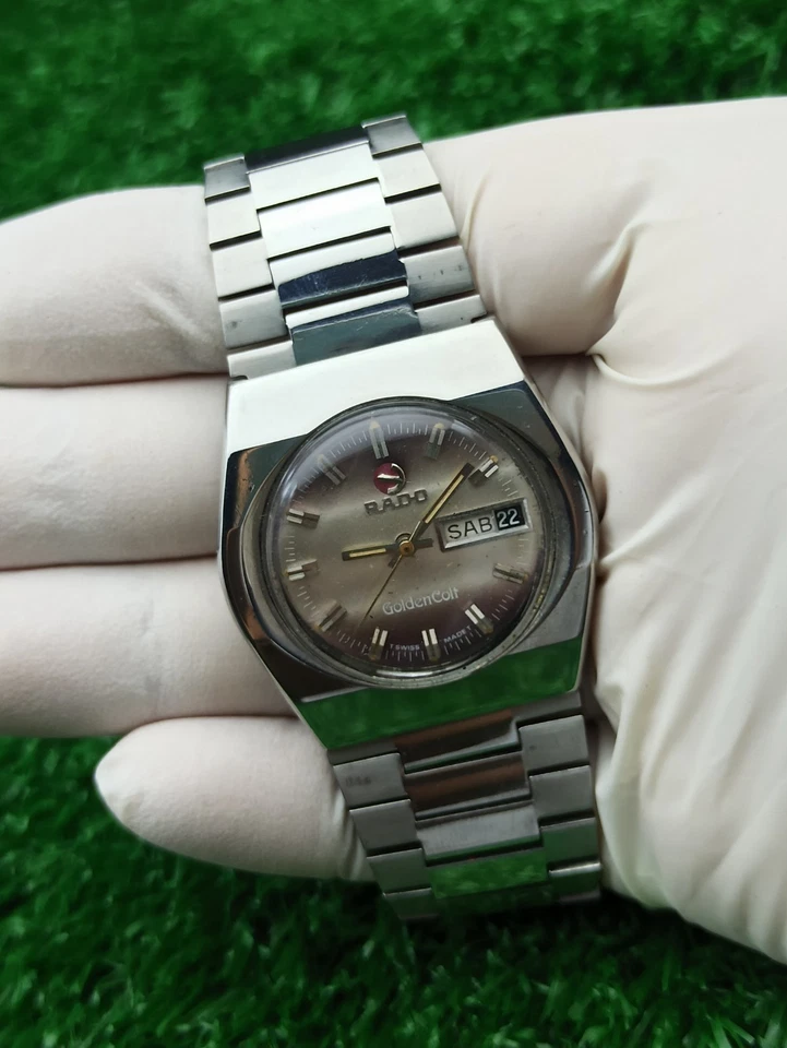 RELOJ RADO GOLDEN COLT GENUINO AUTOMÁTICO AÑOS 70 SUIZO RARO ESFERA PÚRPURA SUIZO Foto 4 de 4