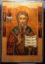 Antica icona russa "Santo martire Caralampo"