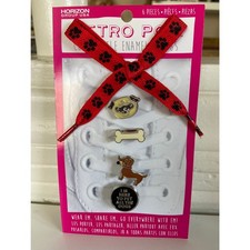 NEW Retro Pop Cool Little Enamel Things Dog Puppy Pug Shoe Charms Shoelaces