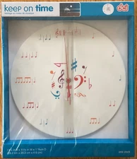 Music Notes Keep On Time Wall Clock by dci, Colored Eighth Note Based Hours
