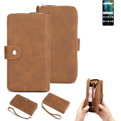 Portemonnee Handy-Hülle für Cubot Max 3 Schutzhülle Case braun