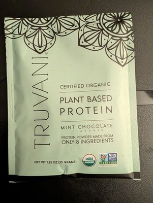 20 Pkts Truvani Organic Plant Based Protein Mint Chocolate 35G Single Serve