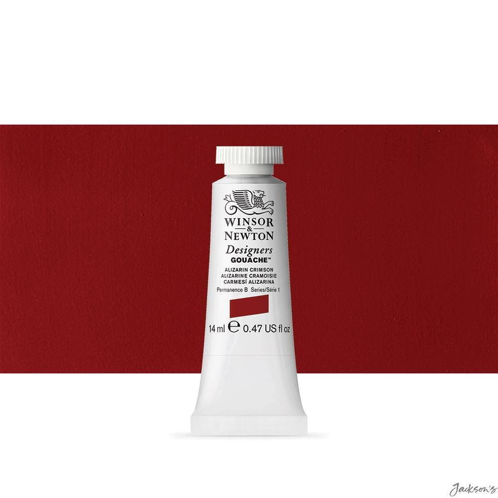 Winsor & Newton Designer Gouache Paint Tube 14ml Alizarin Crimson For Artists