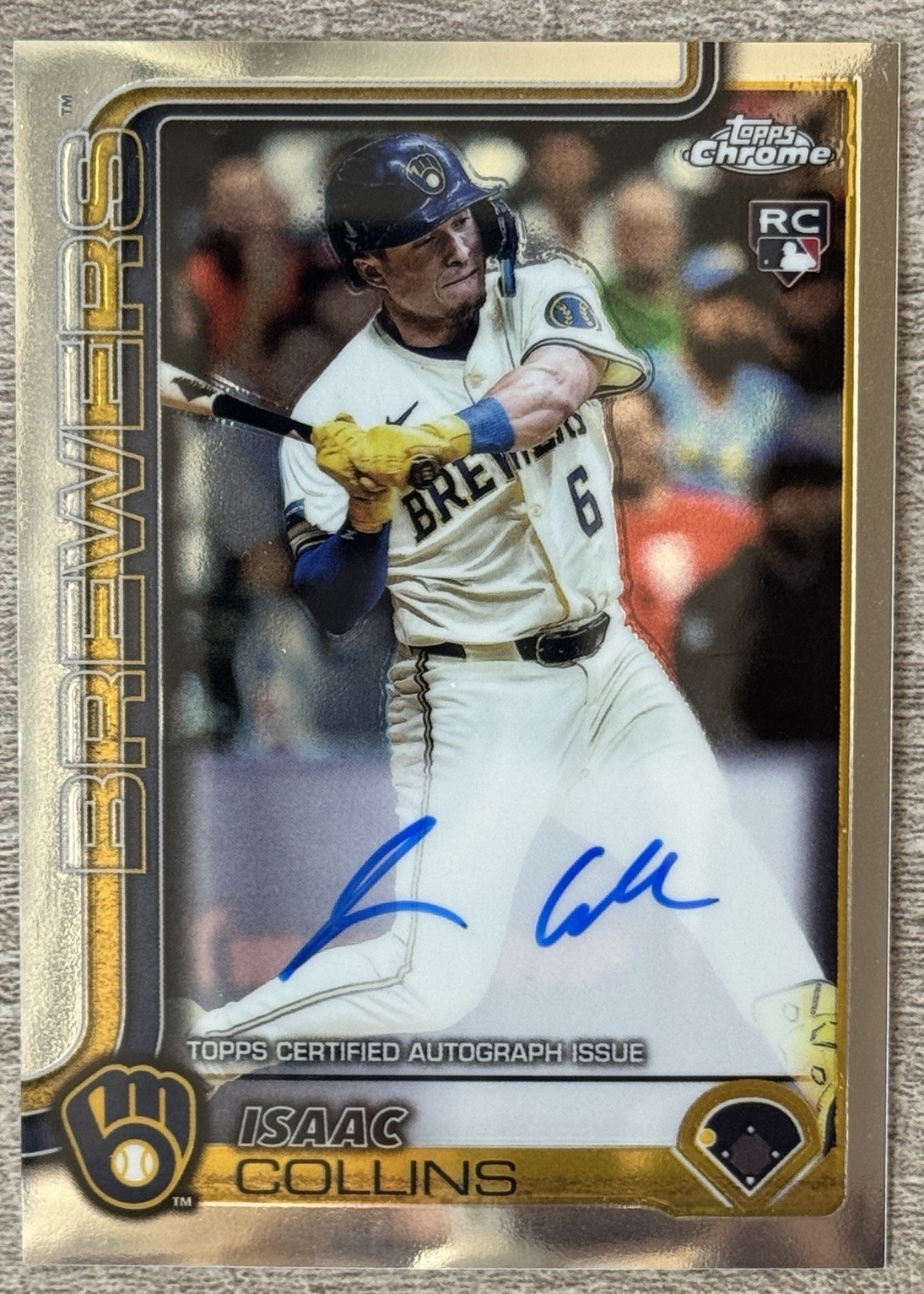 2025 Topps Chrome - Rookie Autographs Isaac Collins #RA-IC (AU, RC)