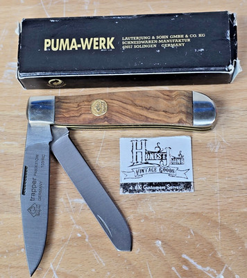 PUMA-WERK 48 0631 Trapper Wood Handle Pocket Knife Germany NIB NOS