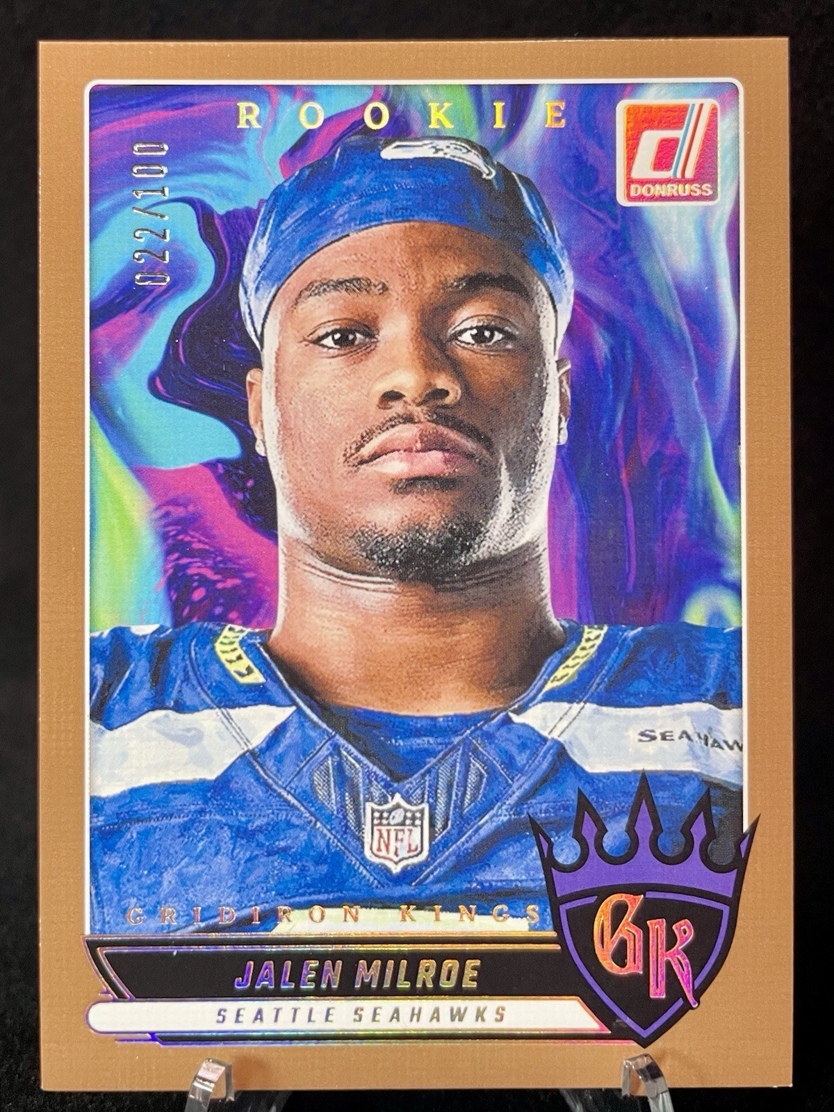 2025 Donruss Jalen Milroe Gridiron Kings /100 (RC) #RGK-JME Seattle Seahawks