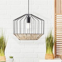 Pendelleuchte Bambus Esszimmer, Braun, 155 X 37 Cm, 40 W, Deckenlampe Led