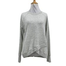 Athleta Sweatshirt Women S Small Gray Criss Cross Soft Tulip Long Sleeve Stretch