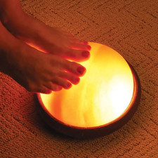Himalayan Salt Foot Dome with LED Warm Glow   Natural Pink Salt Detox Half Dome