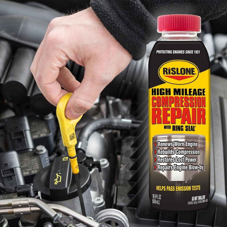 Rislone 4447 High Mileage Compression Repair with Ring Seal 16.9oz ...