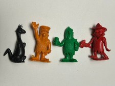 VINTAGE Lot of 4 Marx FLINTSTONES Mini 1960's Figures set, 2" figure COP DINO