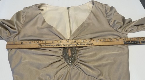 Vintage langes Kleid Lillie Diamond Of California champagnerfarben Größe S/M Pailletten - Bild 11 von 19