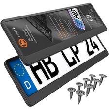 2 x Kennzeichenhalter in schwarz Nummernschild Kennzeichenhalterung KFZ