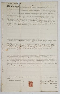 1871 Land Contract -- Warren Township, Trumbull County, Ohio 