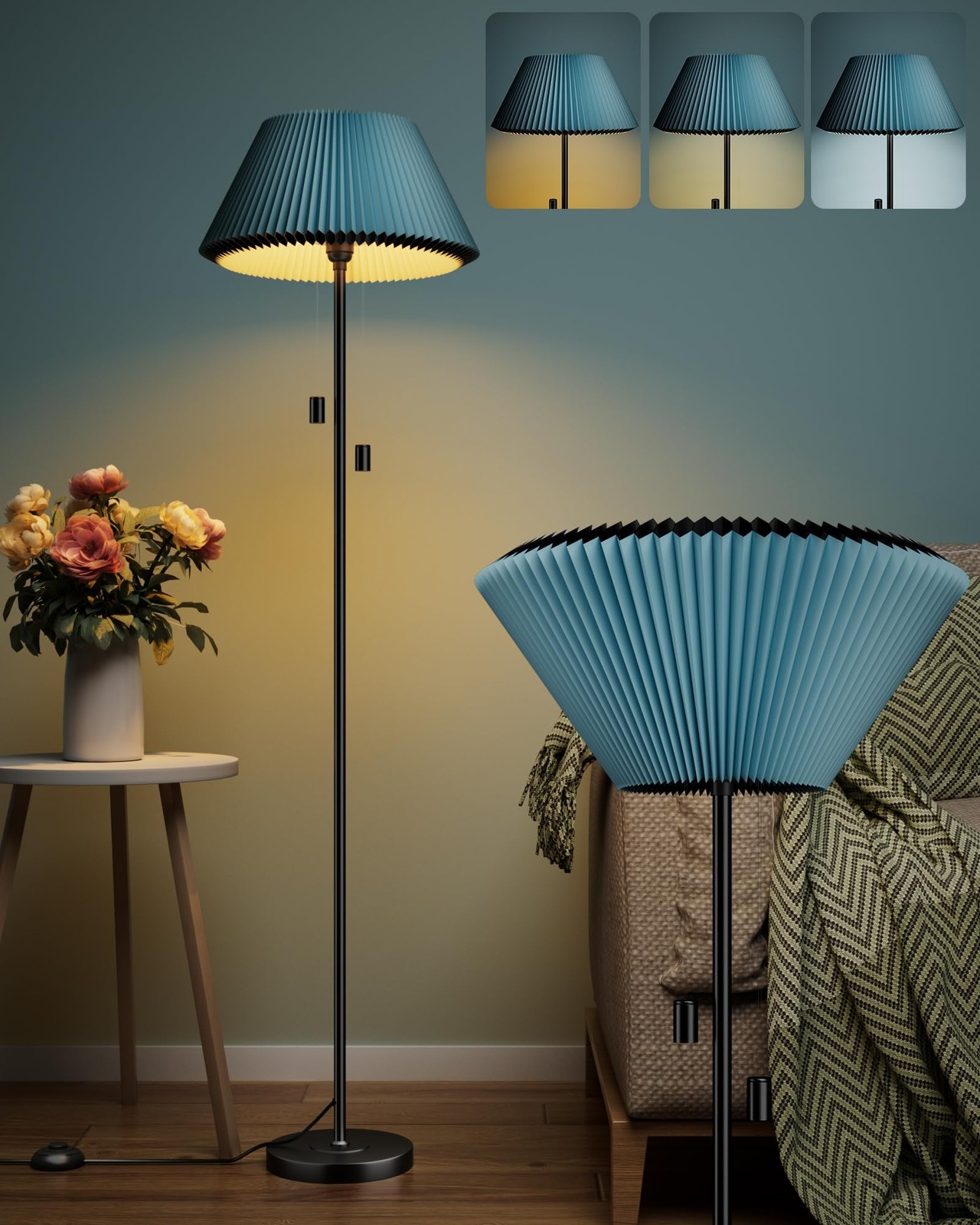 Modern Adjustable Floor Lamp with Dimmable LED for Living Room Bedroom Office