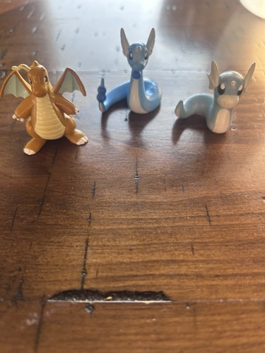 Pokémon TOMY Plastic Mini Figurine Lot of 3: Dratini, Dragonair, Dragonite