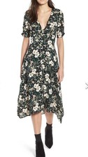 ASTR The Label Womens Dark Floral Midi Dress XL Button Cottagecore Country Club