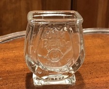 VTG Jim Beam Glass Toothpick Holder Horseshoe Design 2 1/2"x 2"x 1 1/8"