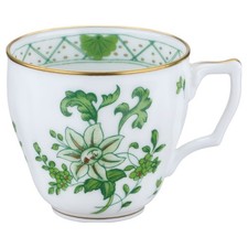 Mokkatasse Espressotasse Raynaud & Co. Limoges Blumenmotiv grün Form I Wilh. Dra