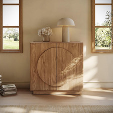 Mid Century Modern Arched Sideboard with Adjustable Shelf - Camel Color